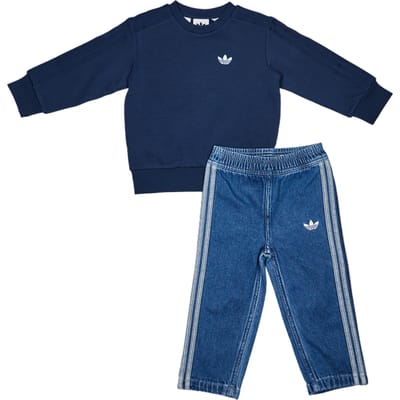 Adidas 3s Denim Trainingspakken Baby - Blauw - Maat 81 - 86 CM - Katoen Denim