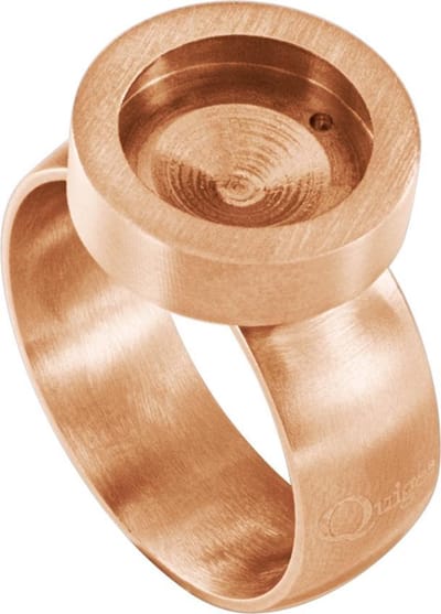 Quiges - RVS Dames Mini Munt Ring Rosegoudkleurig Mat - SLSR00716 - Maat 16