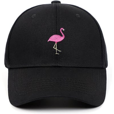 Flamingo Borduurwerk Effen Kleur Verstelbare Heren Baseballpet Zonbescherming Buiten Dames Zomer Snapback Papa Hoed Adjustable black