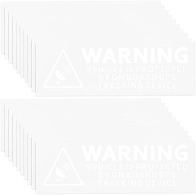 Dailygoods- GPS Tracker Waarschuwing Sticker - 20 Stuks - Zelfklevend - Waterbestendig - Transparant - 75 x 25 mm - Beveiligingsstickers