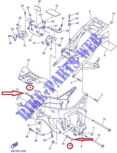 bout m10 steek 125 l50mm voor motor yamaha 600 fz6 2004 tot 2007 9131410050 nieuw