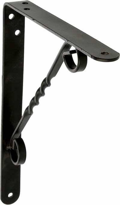 AMIG Plankdrager/steun/beugel Decoratief - metaal - zwart - H200 x B150 mm - Tot 110 kg - boekenplank steunen