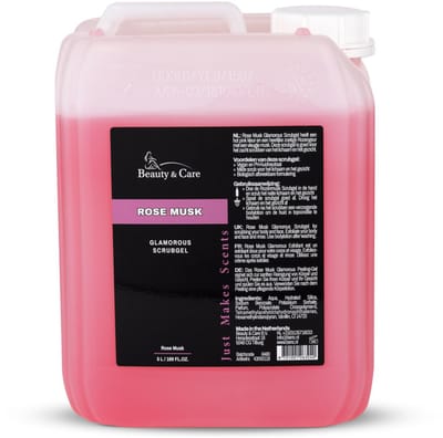Beauty&Care® - Rose Musk Scrubgel 5 liter can - Lichte scrub voor lichaam en gezicht in de heerlijke zoetige Rozengeur met een vleugje Musk
