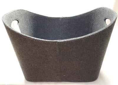Houtmand vilt grijs XL 55x40x35cm - vilt - grijs - houtmand