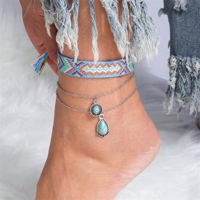 Jomide Enkelbandje Set Retro Bohemian - Geweven - 2