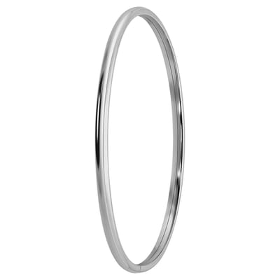 Lucardi Dames Zilveren bangle 3mm - Armband - 925 Zilver - Zilverkleurig - 55 mm