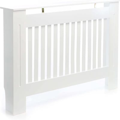 Radiatorombouw - Radiatorbekleding Verwarmingkast - Interieur Verfraaien - Lamelontwerp MDF - 112 x 19 x 82 cm - Wit