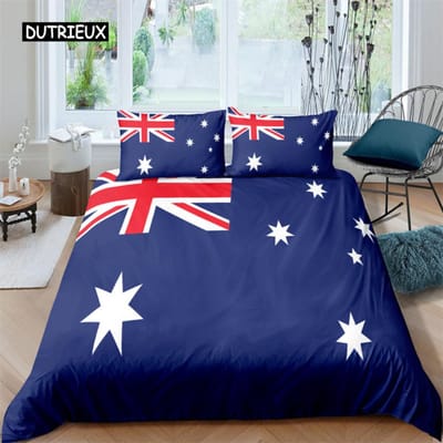 Nationale Vlag Dekbedovertrek Set King Size Creatieve Amerikaanse Vlag Beddengoed Set voor Tieners Volwassenen Microfiber Eenpersoons Tweepersoons Dekbedovertrek US Full(200x230cm)
