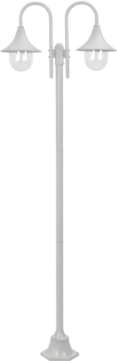 Set van 2 Hoge Buitenlampen Paalverlichting Aluminium Wit 220 cm