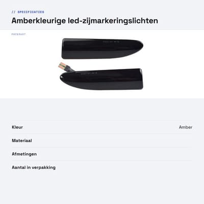 Dailygoods - Amberkleurige led-zijmarkeringslichten - Voorspatbord