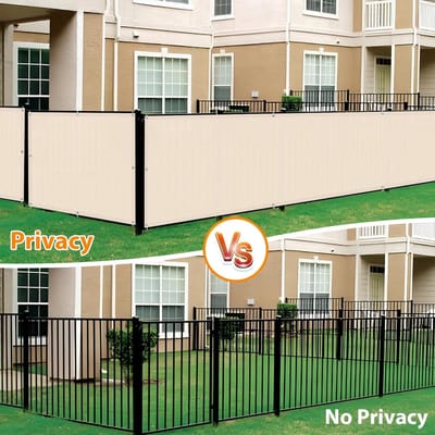 Balkonscherm Inkijk - Privacy Scherm - Balkon Afschermen - UV Bescherming - 70x300cm - Licht Kaki