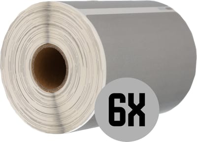 DULA Dymo Compatible labels - Zilver - S0904980 - Grote verzendetiketten - 6 rollen - 104 x 159 mm - 220 labels per rol