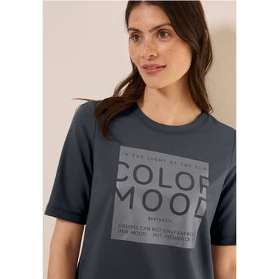 Zacht shirt met folieprint