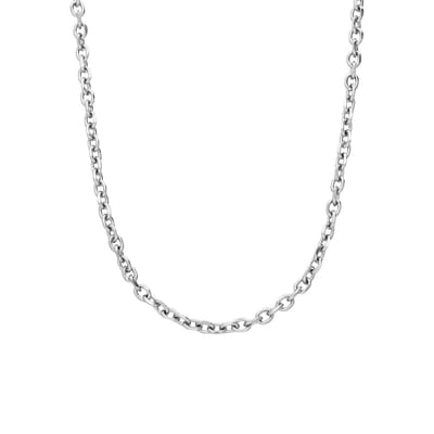 Lucardi Heren Stainless steel herenketting gourmetschakel - Ketting - Staal - Zilverkleurig - 50 cm