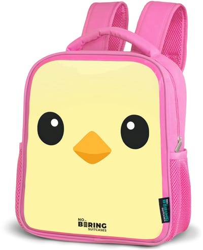 NoBoringSuitcases.com® - Rugzak roze - Schooltas meisjes - Kawai - Kuiken - Geel - Kinder rugtas meisje - Boekentas kind - Kinderrugzak voor school - Schoolrugzak