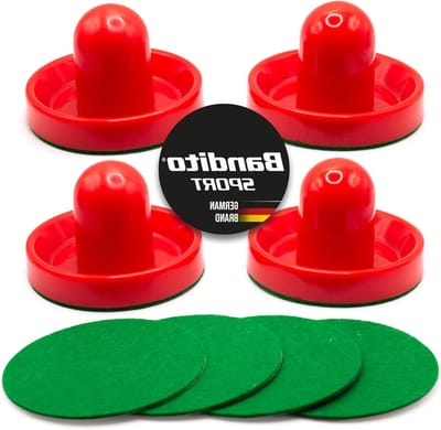 Airhockey Pusher - Puck Schuiver - Spelplezier Verhogen - Vingerbescherming - 95 mm Diameter - Rood