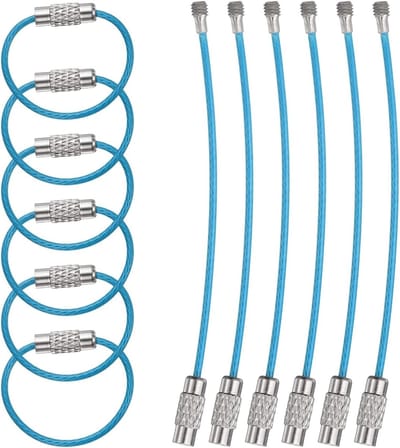 12 Stuks Sleutelringlussen 3,15 Inch Roestvrij Stalen Sleutelhanger Draadringen voor Bagagelabels en ID Hangers in Blauw