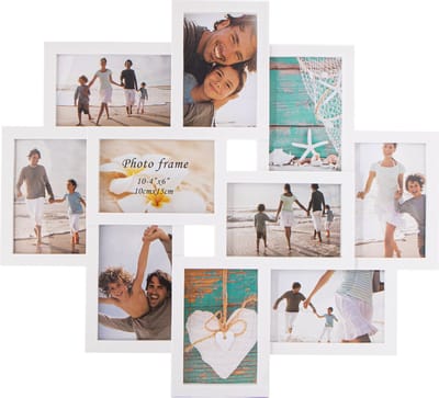 Springos Fotolijst - 10 Foto's - Collage - Staand/Liggend - 48,5 x 53 cm - Wit