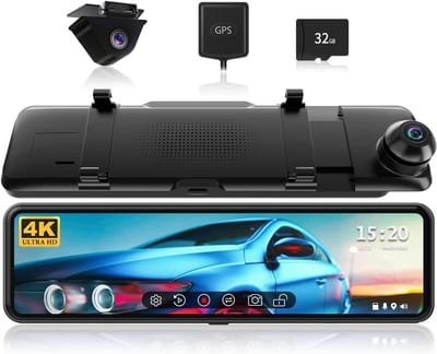 RedTiger T700 Spiegel Dashcam voor auto - Ultra 4K & 1080P - Voor en Achter Camera - WiFi en GPS - 11 Inch - Sony Camerasysteem - Nachtzicht - Parkeerbewaking - met Parkeerhulp - G Sensor - Loop opname - Full HD