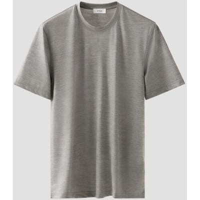 Eton T-Shirt Merino Wool Tencel Jersey Faux-Uni Crew Neck Grijs / male