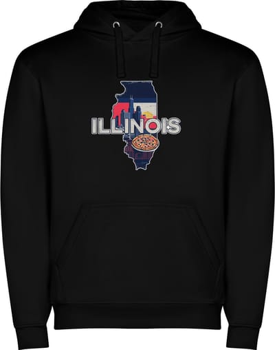 Zwarte Wanna have hoodie voor de echter Amerika / Verenigde Staten liefhebber, de Amerikaanse staat Illinois Print Full Color Color merk Roly maat S