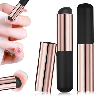 Mini Ronde Silicone Lipstick Applicator Borstels - Draagbare en Makkelijk Schoon Te Maken Make-up Borstels voor Lipgloss en Concealer - Set van 2 Zwart