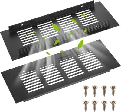 Aluminium Ventilatierooster Zwart 200mm x 80mm - Voor Slaapkamer, Kasten en Badkamer