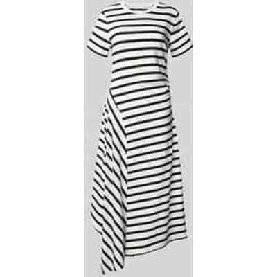 Midi Jurk van Jersey met Strepen, Plissé en Ronde Hals Vrouw s.Oliver