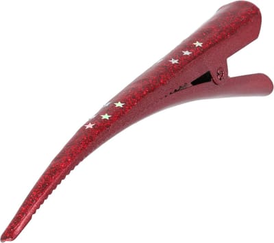 Haarsoires Haarspeld Duckklem 13cm – Basic – Glitter Sterrenprint – Metaal – Rood - Sterke Haarclip voor Styling & Dagelijks Gebruik - Hair Clip - Decoratieve Haaraccessoire