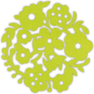 Bloemenkrans vilt onderzetters - Lichtgroen - 6 stuks - ø 9,5 cm - Tafeldecoratie - Glas onderzetter - Cadeau - Woondecoratie - Woonkamer - Tafelbescherming - Onderzetters Voor Glazen - Keukenbenodigdheden - Woonaccessoires - Tafelaccessoires