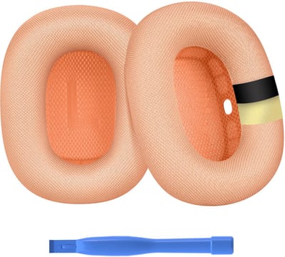 Vervangende Oorkussens voor AirPods Max Hoofdtelefoon van MMOBIEL – Premium - Mesh Fabric Koptelefoon Oorkussens met Siliconen Laag – Noise Isolation Hoofdtelefoon Earpads – Oranje