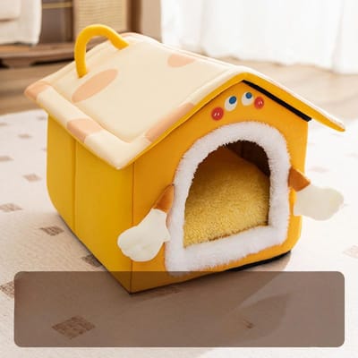 Nouvelle maison de biscuits au fromage Maison Automne et hiver Maison pour chien fermée et chaude Petite maison pour chat endormie Maison pour animaux de compagnie S  40*32*32cm