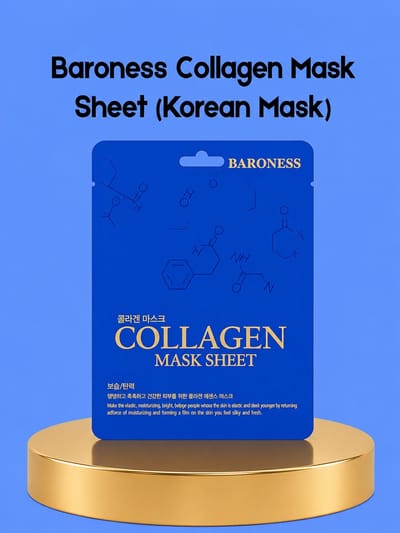 Baroness Collagen Mask Sheet – Korean Sheet Mask – Verstevigend & Hydraterend Collageen Masker – Verbeterde Elasticiteit, Verminderde Fijne Lijntjes & Voedt Intensief – Voor een Gladde, Stralende & Gezonde Huid