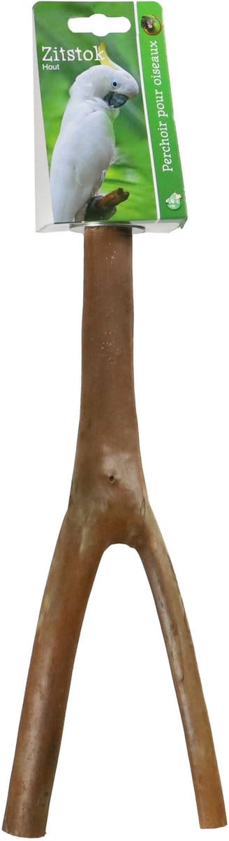 De Boon Zitstok Hout Vertakt + Schroefdraad 30CM