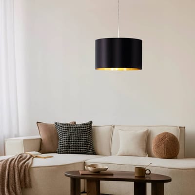 EGLO Maserlo - Hanglamp - 1 Lichts - Ø380mm. - Nikkel-Mat - Zwart, Goud