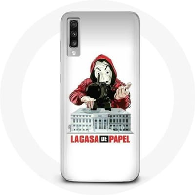 Coque - La casa de papel - Samsung Galaxy A70 - Souple - Protection chocs - Blanc blanc