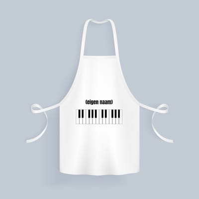 Akyol - keybord met eigen naam Keukenschort - Instrumenten - muziek liefhebbers - iemand die houdt van om op de keybord te spelen - verjaardag - cadeau - kado - 82 bij 71 cm