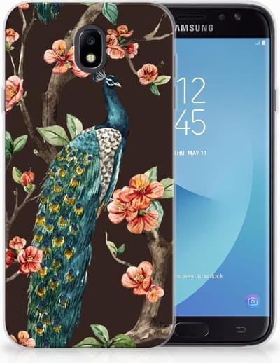 Samsung Galaxy J7 2017 | J7 Pro TPU Hoesje Pauw met Bloemen