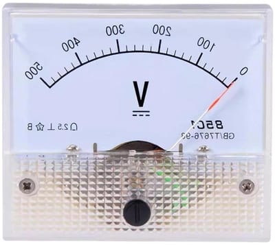 DC Voltmeter - Paneelmeter - Spanning Meten - Breed Bereik - 64 x 56 mm - Wit