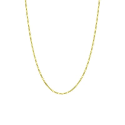 Lucardi Dames plated Ketting gourmet - Echt Zilver - Ketting - Cadeau - 60 cm - Goudkleurig