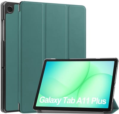 Coverup Tablethoes geschikt voor Samsung Galaxy Tab A11 Plus Hoesje - Tri-Fold Book Case met Wake/Sleep - Groen