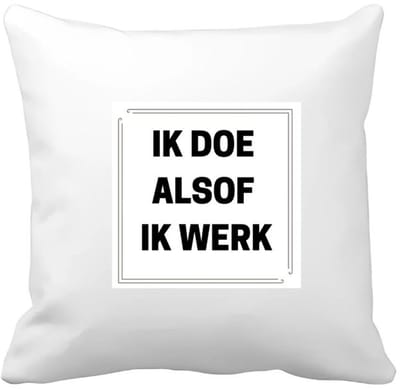 Akyol - ik doe alsof ik werk Kussen hoes - Werk - collega's - collega's - werknemers - verjaardag - afscheidscadeau - geschenk - leuke cadeau - kado - 40 bij 40 cm