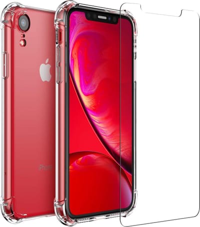 Hoesje geschikt voor iPhone Xr Anti Shock hoesje - Hybride Back Cover + Tempered Glass Screenprotector - EPICMOBILE