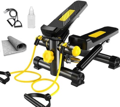 Mini Stepper - Fitnessapparaat - Thuis sporten - Met massagepedalen - 270 kg draagkracht - Zwart