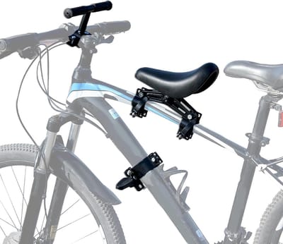 Kinderzitje fiets - Voorzitje fiets - MTB kinderzitje voorop - Inclusief stuur en pedalen - Veilig en comfortabel - Voor mountainbike en stadsfiets - Voor sportieve ritten - Zwart