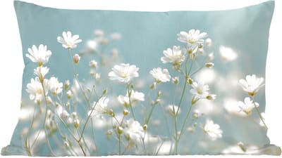 Sierkussens - Kussentjes Woonkamer - 60x40 cm - Stengels - Bloemen - Lucht - Wit