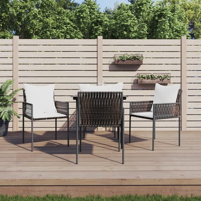 vidaXL - 5-delige - Tuinset - met - kussens - poly - rattan - en - staal
