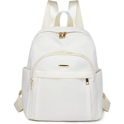 Lichtgewicht rugzak van Oxford-stof voor dames in de herfst en winter, schooltas voor dames in de mode, veelzijdig, grote capaciteit, reizen dames in wit