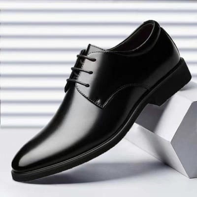 Jeugd Britse Casual Zakelijke Kleding Schoenen Herenschoenen Bruiloftsschoenen Binnen Verhoogde Zachte Zool Enkele Schoenen Zacht Oppervlak Werkschoenen 38 gray