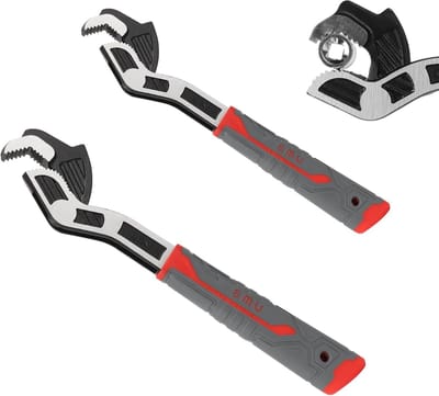 Gereedschapset 2-delig - Moersleutel buistang - Auto huishouden industrie - Zelfregelend snelgreep - 33cm pakket - Chroom